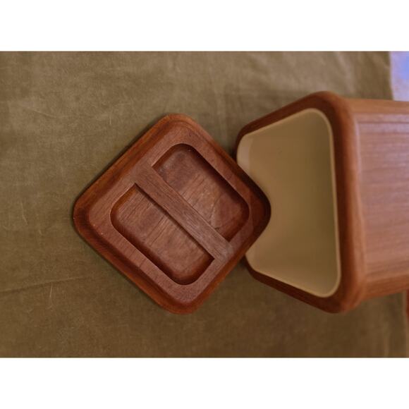 Kalmar Design Vintage Teak Ice Bucket with liner Tiki Bar Outdoor Retro 70's - Picture 5 of 7